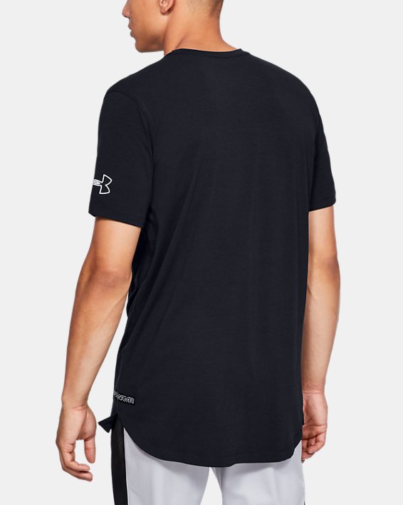 Men's UA Baseline Short Sleeve Long Line T-Shirt in Black image number 1